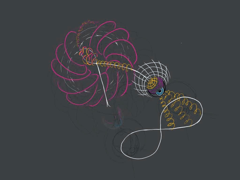 Twisted light. Digital drawing, 2025.