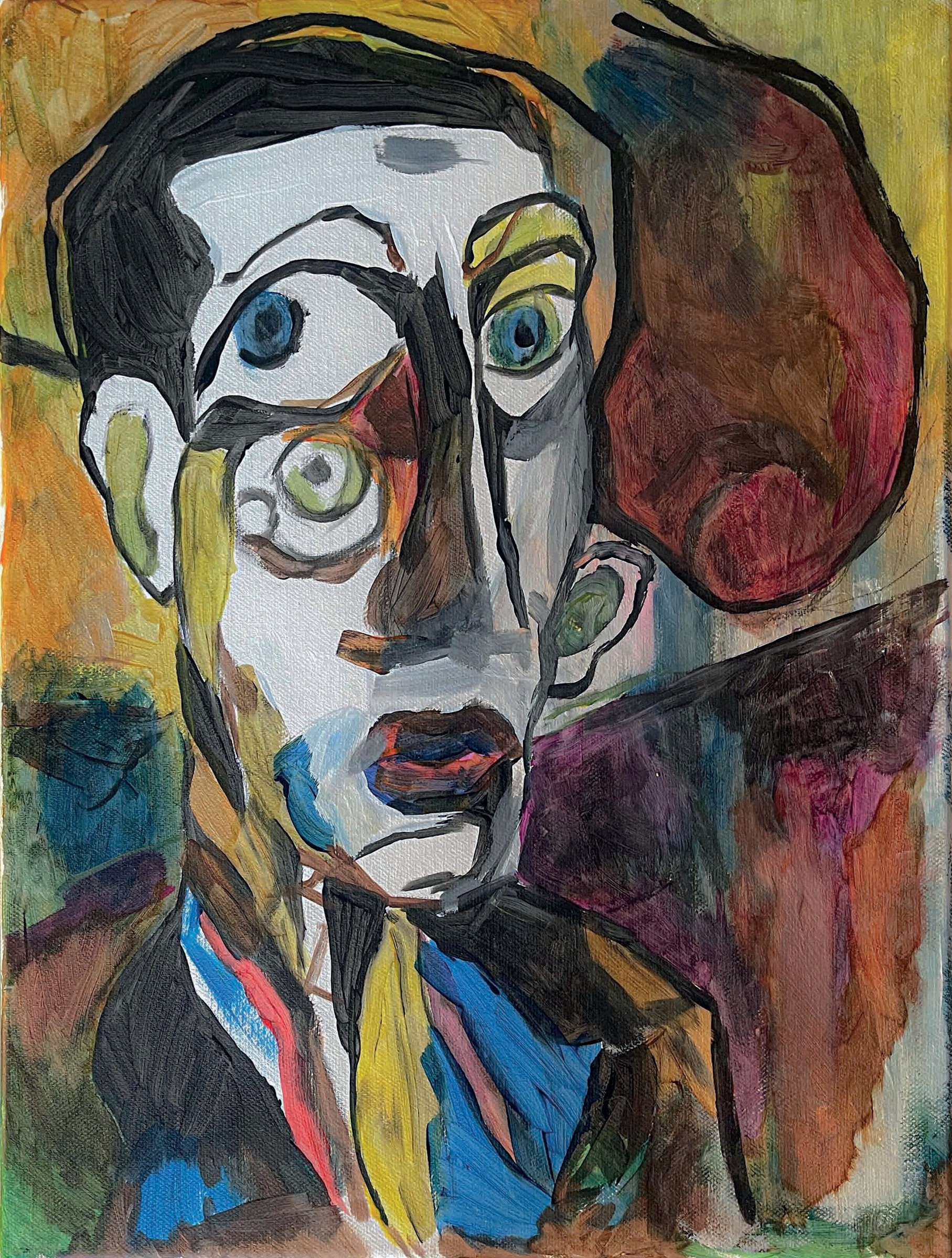 Acrylic study, portrait, 2025