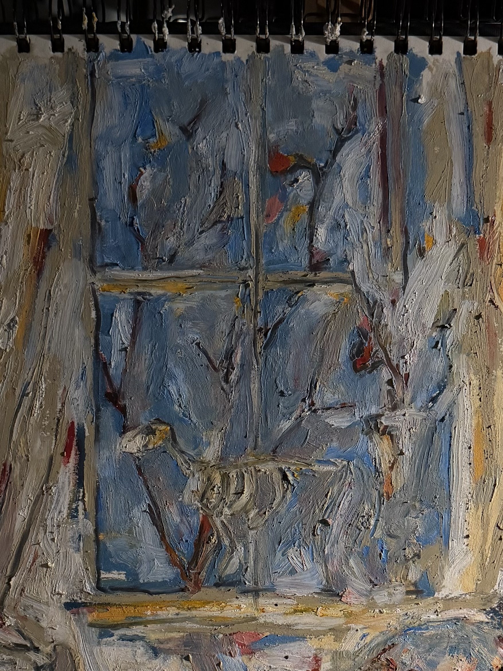 Window with skeleton, 2026