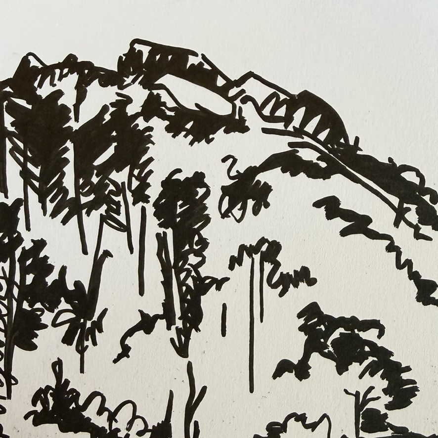 Ink brush, on the road, 2024
