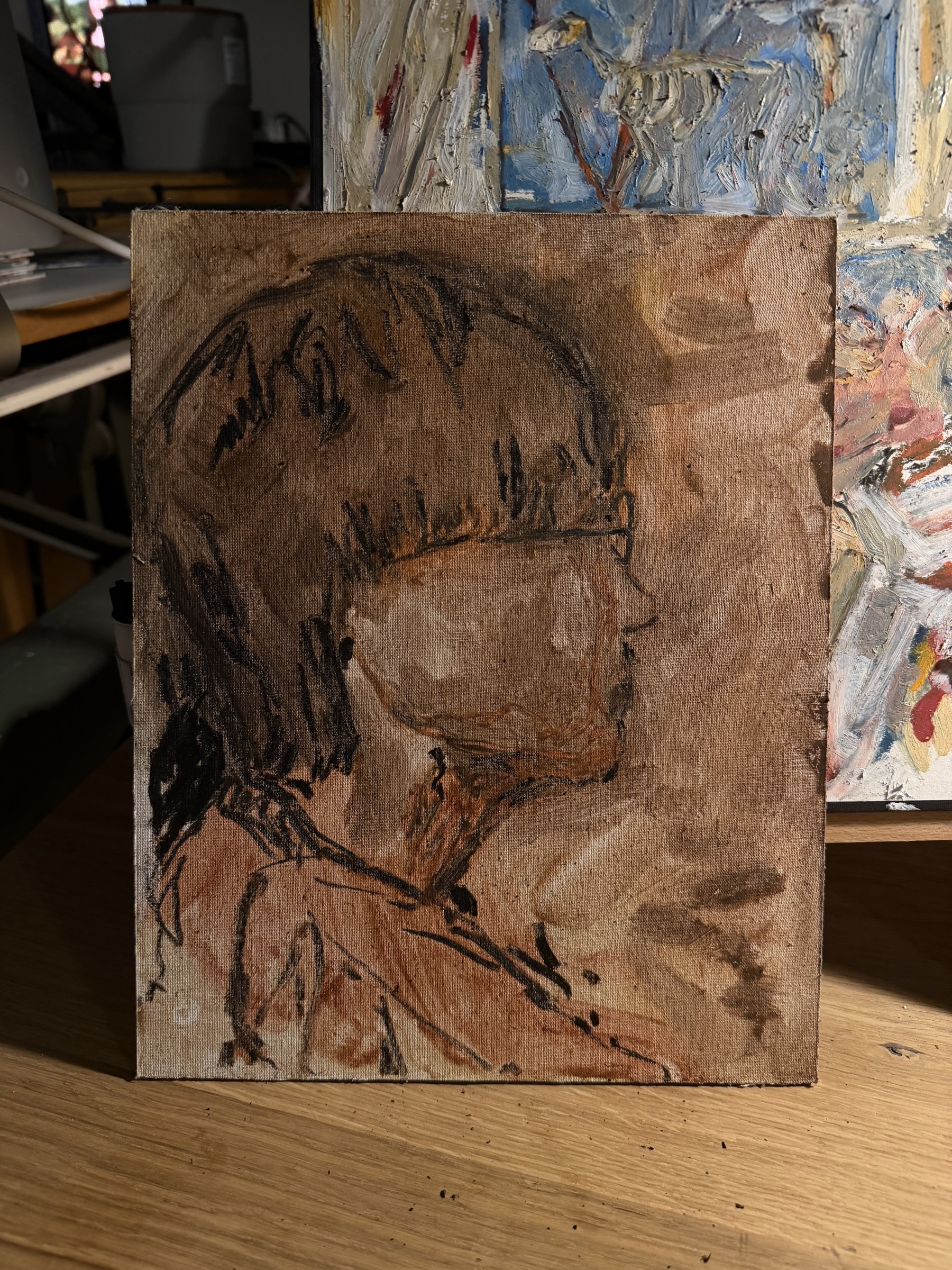 Self-portrait, profile, 2026