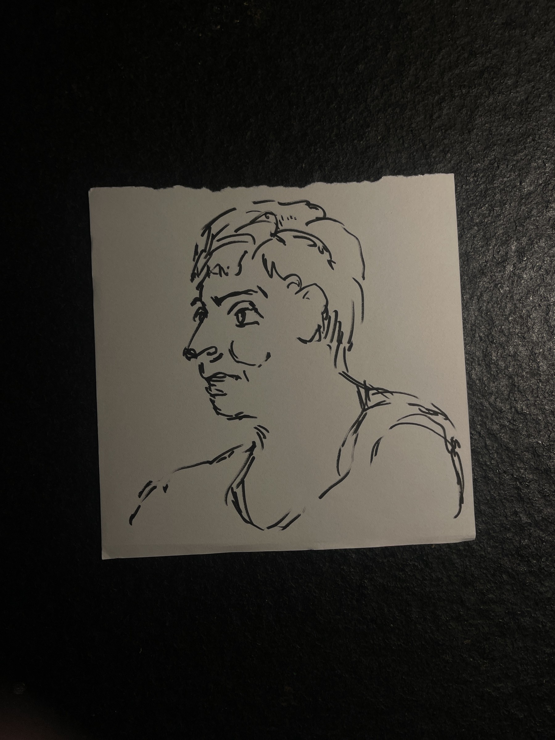 Square sketchbook, torn sheet, 2025